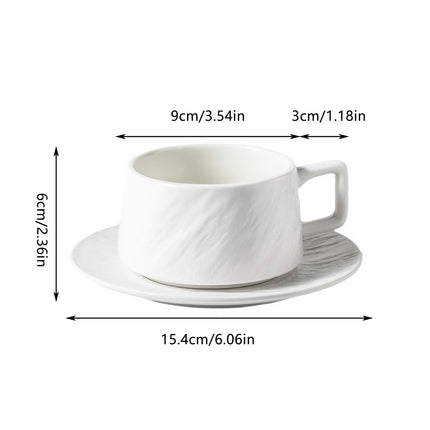Ceramic Coffee Cup and Saucer Set Simple Tea Mug Breakfast Drinkware Household