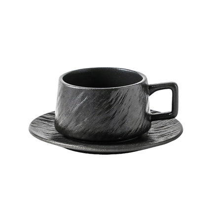 Ceramic Coffee Cup and Saucer Set Simple Tea Mug Breakfast Drinkware Household
