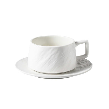 Ceramic Coffee Cup and Saucer Set Simple Tea Mug Breakfast Drinkware Household