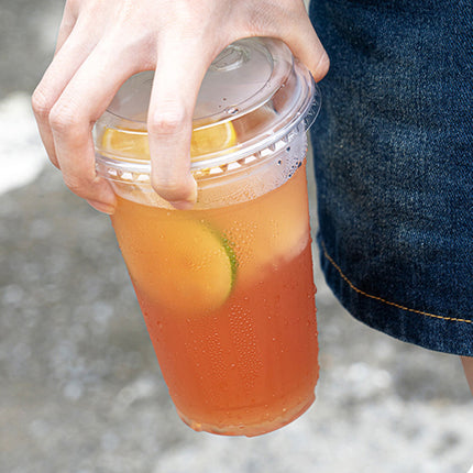 Disposable Plastic Cold Drink Cup with Lids for Takeaway Beverage Use