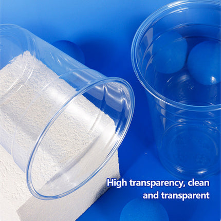 Disposable Plastic Cold Drink Cup with Lids for Takeaway Beverage Use