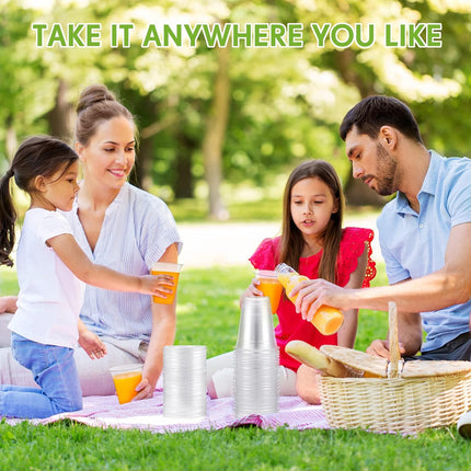 Disposable Plastic Cold Drink Cup with Lids for Takeaway Beverage Use