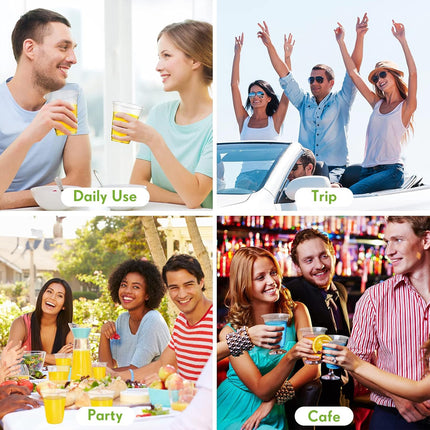 Disposable Plastic Cold Drink Cup with Lids for Takeaway Beverage Use