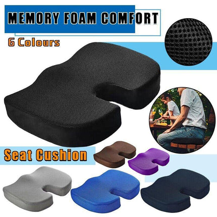 Orthopaedic Memory Foam Seat Cushion Support Back Pain Chair Pillow Car Coccyx - Aimall