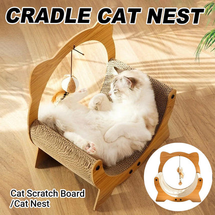 2in1 Cat Nest Scratching Board Claw Sharpening Bed for Cats Pet Furniture