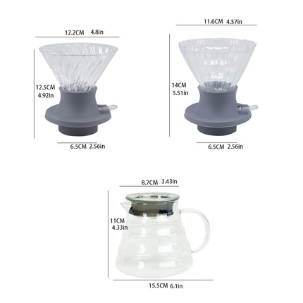 Glass Hand Brewed Coffee Filter Standard Clear Household Manual Brew Kitchen