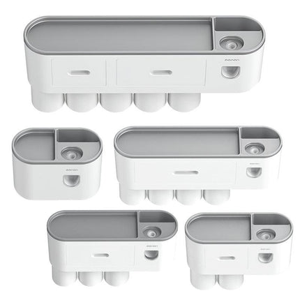 Multifunctional Toothbrush Holder Handfree Automatic Toothpaste Dispenser Set - Aimall