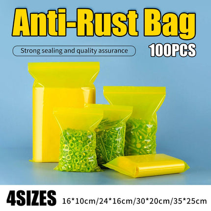 Rust Proof Plastic Bags 100PCS Self Sealing Pouch for Metal Parts Storage Clear