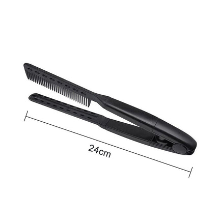 Folding Styling V Comb Hair Straightener Hairdressing Salon Straightening Brush