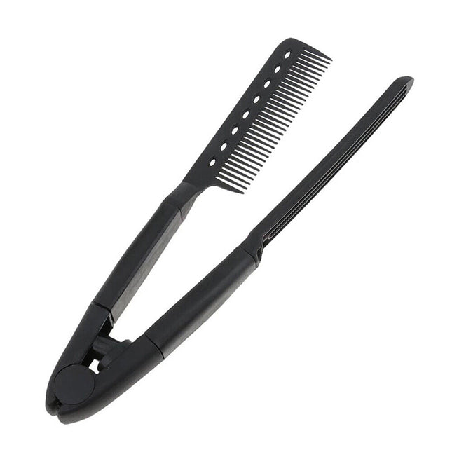 Folding Styling V Comb Hair Straightener Hairdressing Salon Straightening Brush