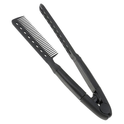 Folding Styling V Comb Hair Straightener Hairdressing Salon Straightening Brush