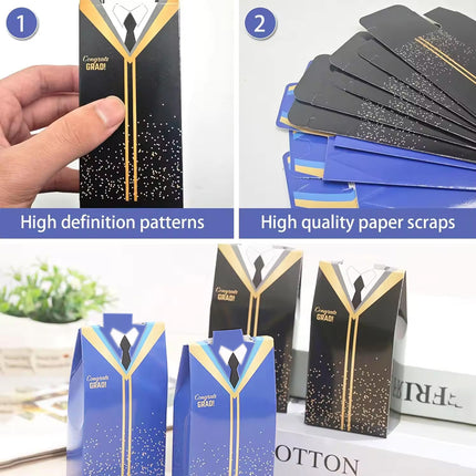 100pcs Graduation Cap Gift Boxes Paper Bachelor Party Favor Packaging Boxes