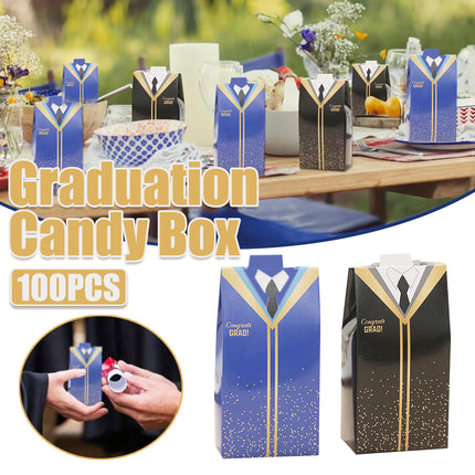 100pcs Graduation Cap Gift Boxes Paper Bachelor Party Favor Packaging Boxes