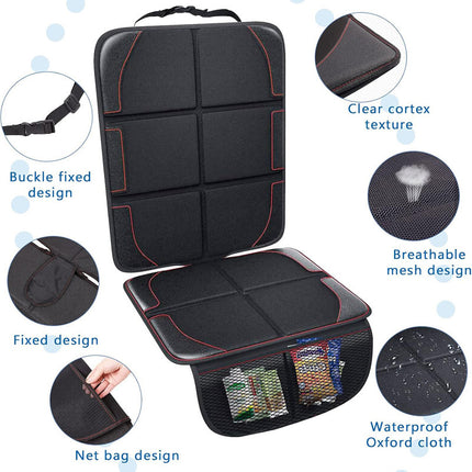Vehicle Chair Protector Mat Non Slip Waterproof Cover with Storage Pockets