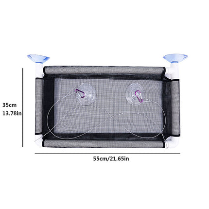 Cat Window Bed Suction Cup Hammock Black Breathable Hanging Seat 55x35cm