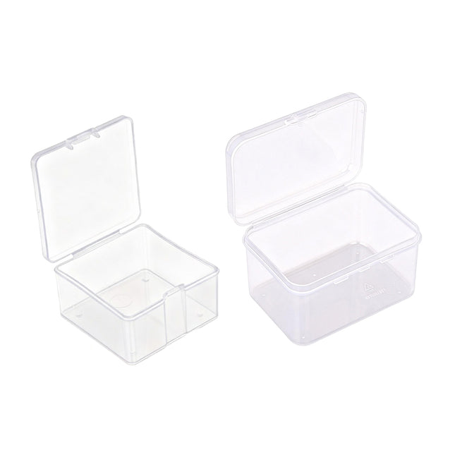 10PCS Mini Clear Plastic Storage Box Small Item Organiser Jewellery Craft Parts