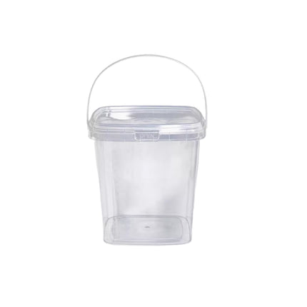 20pcs Plastic Round Bucket with Lid Transparent Portable Storage Gift Container