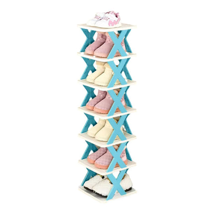 6/7 Tier Shoe Rack Space Saving Small Shoe Cabinet Storage Shelf Organizer