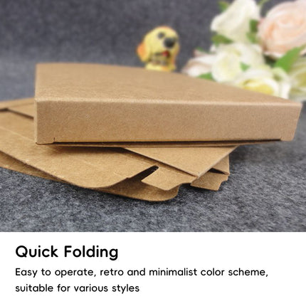 Kraft Paper Box 2 Sizes Brown 50Pcs Packaging Shipping Box Quick Folded Durable