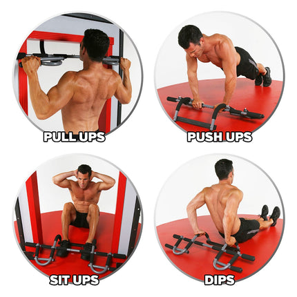 Pull Up 2-Bar Doorway Trainer Home Indoor Gym Fitness Equipment Stable Durable