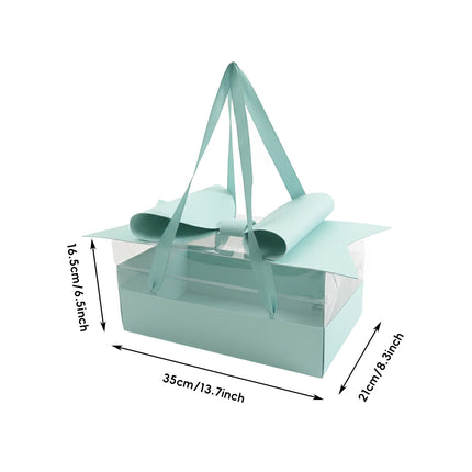 5PCS Bow Gift Box Transparent PVC Design with Ribbon Wedding Party Favor Boxes