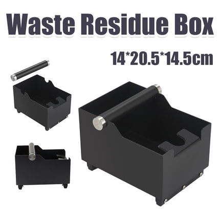 Coffee Knock Box with Powder Press Holder PTFE-Coated Metal Black