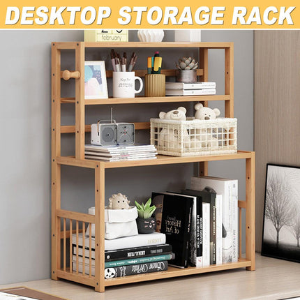 Compact Desktop Bookshelf Storage Bookcase Organizer Small Shelf Display Unit