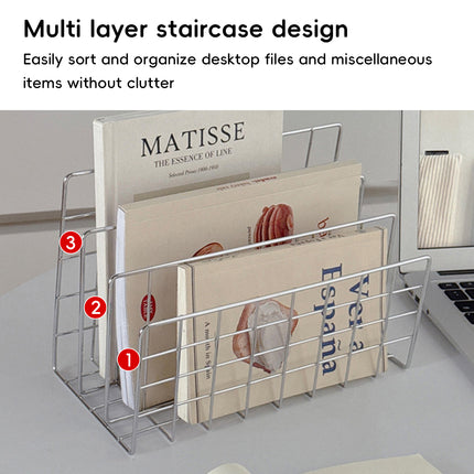 Minimalist Desktop Book Holder Metal Book Rack Organizer Home Office Desk Use