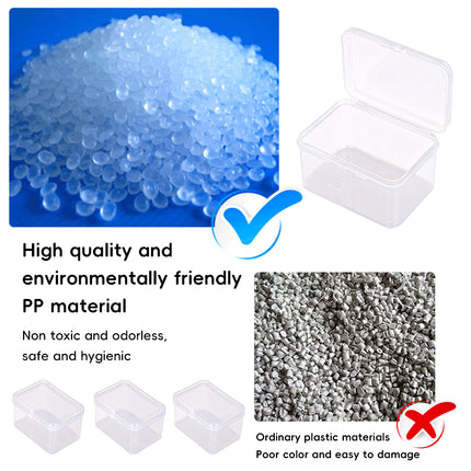 10PCS Mini Clear Plastic Storage Box Small Item Organiser Jewellery Craft Parts