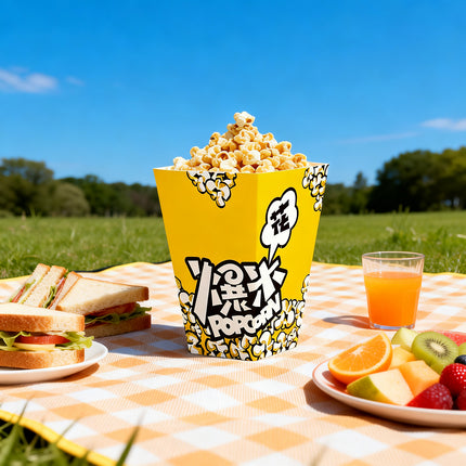 100PCS Party Popcorn Snack Box Oil Proof Disposable Food Container Takeaway