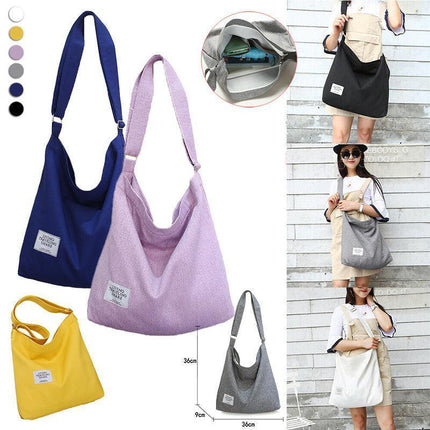 Womens Large Canvas Handbag Ladies Travel Messenger Shoulder Bag Hobo Tote Purse - Aimall