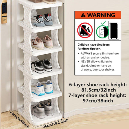 6/7 Tier Foldable Shoe Rack Simple Home Door Organizer Folding Shoe Stand