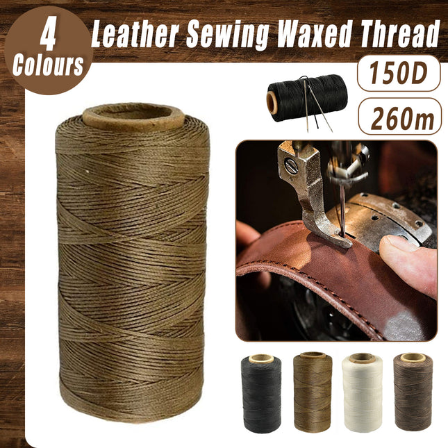 260m 150D Leather Sewing Waxed Thread Hand Stitching Craft Repair Cords 4Colours