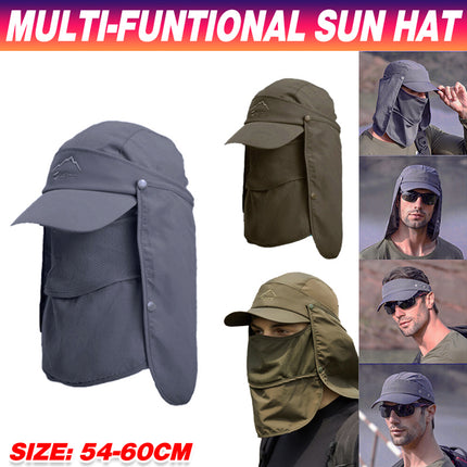 Unisex Face Neck Flap Hat Wide Brim Cap Hiking Fishing Sun Protection Outdoor