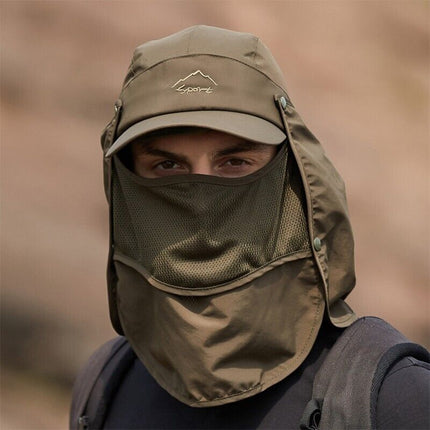 Unisex Face Neck Flap Hat Wide Brim Cap Hiking Fishing Sun Protection Outdoor