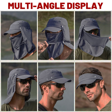 Unisex Face Neck Flap Hat Wide Brim Cap Hiking Fishing Sun Protection Outdoor