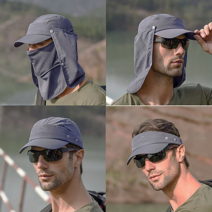 Unisex Face Neck Flap Hat Wide Brim Cap Hiking Fishing Sun Protection Outdoor