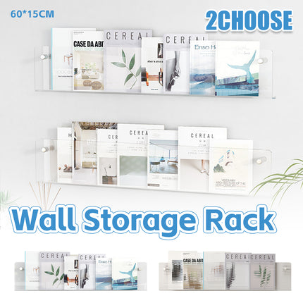 Wall-Mount Acrylic Storage Rack 2 Styles Storage Shelf Modern for Home Bathroom