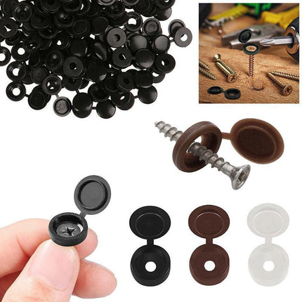 100/200X Plastic Screw Cover Caps Holes Cams Furniture Kitchen Button Nuts Bolts - Aimall