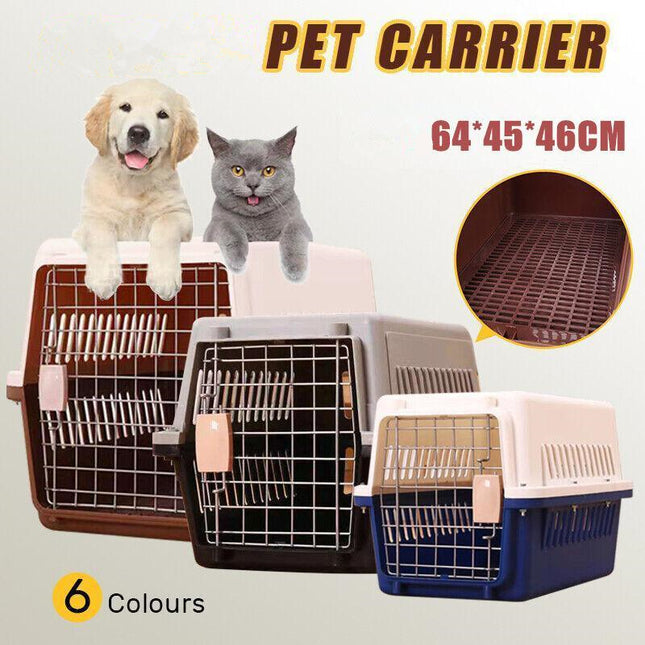 Large Pet Transport Crate for Dog Cat Rabbit Portable Ventilated Travel Carrier