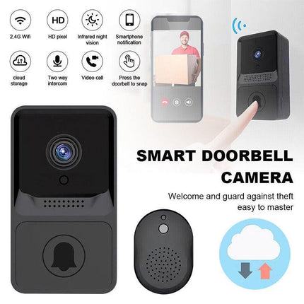 Wireless WiFi Video Doorbell Smart Phone Door Ring Intercom Camera Security Bell - Aimall