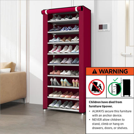 Stackable Shoe Rack Storage Cabinet Organizer Portable Wardrobe for Home Use