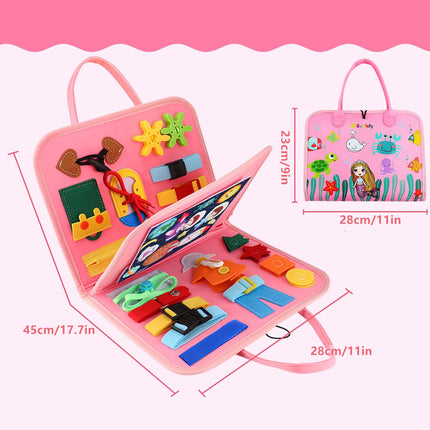 Cloth Busy Board Sensory Education Book Felt Bag Toy for Early Learning and Play