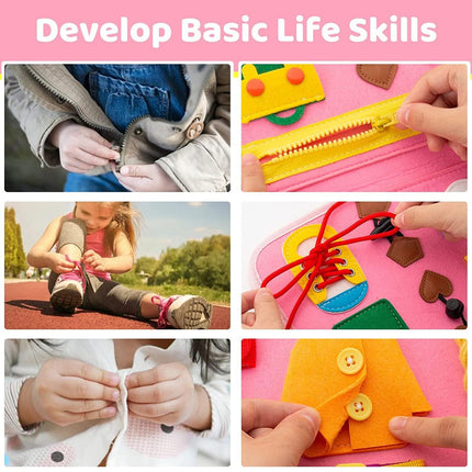 Cloth Busy Board Sensory Education Book Felt Bag Toy for Early Learning and Play