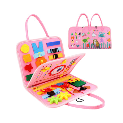Cloth Busy Board Sensory Education Book Felt Bag Toy for Early Learning and Play