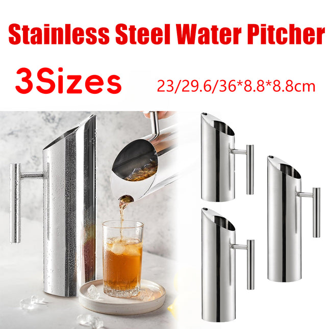 Stainless Steel Fruit Water Jug Straight Body Bar Ice Separator Cold Water Jug