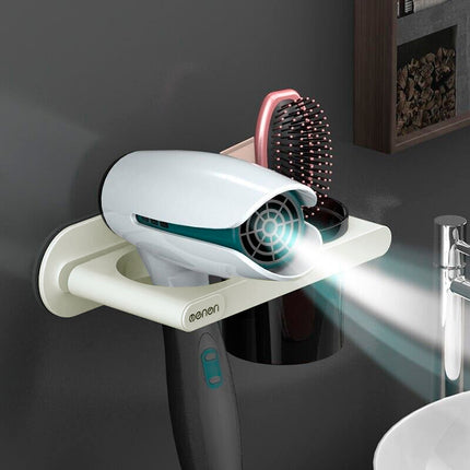 Bathroom Mounted Wall Suction Cup Hair Dryer Holder Hanger Shelf Rack Storage Au