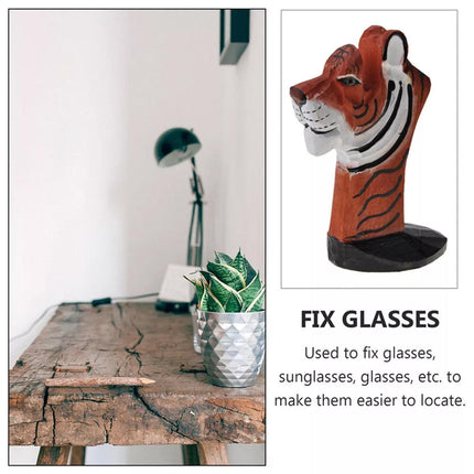 Wooden Animal Eyeglasses Holder Desktop Glasses Stand Eye Rest Ornament for Home
