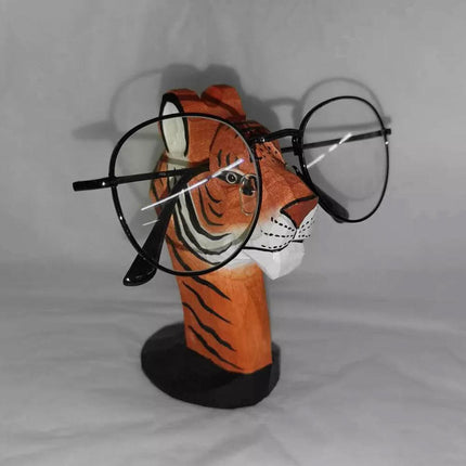 Wooden Animal Eyeglasses Holder Desktop Glasses Stand Eye Rest Ornament for Home