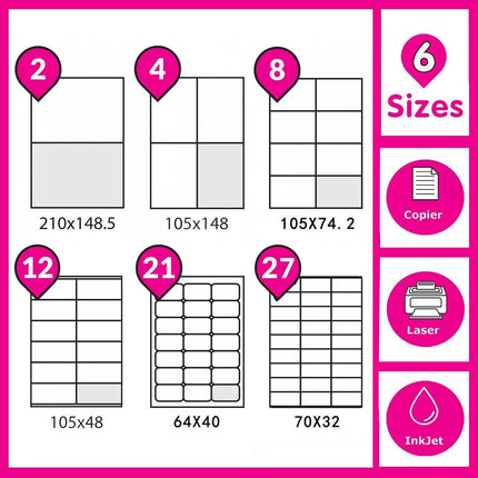 A4 Self Adhesive Sticker Paper Sheet Label Laser Inkjet Print Mailing Address - Aimall